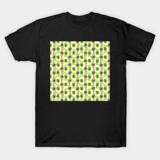 Tropical Pinapple and Leaves Pattern T-Shirt